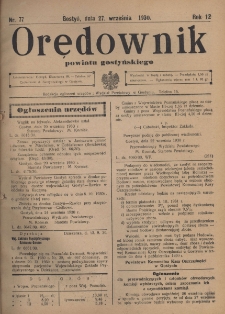 Orędownik Powiatu Gostyńskiego 1930.09.27 R. 12 Nr 77