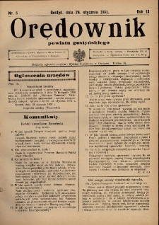 Orędownik Powiatu Gostyńskiego 1931.01.24 R.13 nr 6