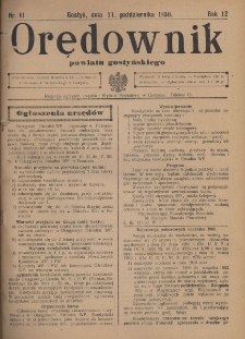 Orędownik Powiatu Gostyńskiego 1930.10.11 R. 12 Nr 81