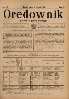 Orędownik Powiatu Gostyńskiego 1931.02.18 R.13 nr 13