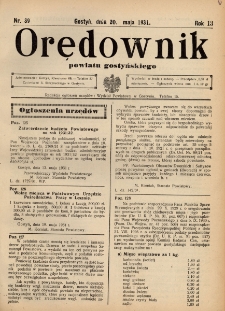 Orędownik Powiatu Gostyńskiego 1931.05.20 R.13 nr 39