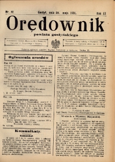Orędownik Powiatu Gostyńskiego 1931.05.30 R.13 nr 42