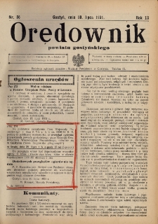 Orędownik Powiatu Gostyńskiego 1931.07.18 R.13 nr 56
