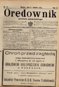 Orędownik Powiatu Gostyńskiego 1931.08.05 R.13 nr 61