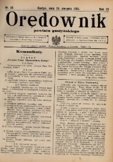 Orędownik Powiatu Gostyńskiego 1931.08.19 R.13 nr 65
