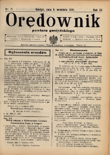 Orędownik Powiatu Gostyńskiego 1931.09.09 R.13 nr 71