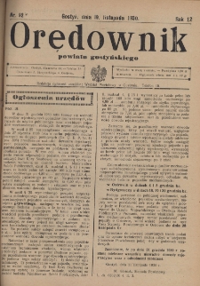 Orędownik Powiatu Gostyńskiego 1930.11.19 R. 12 Nr 92