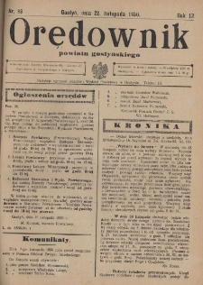 Orędownik Powiatu Gostyńskiego 1930.11.22 R. 12 Nr 93