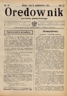 Orędownik Powiatu Gostyńskiego 1931.10.17 R.13 nr 82