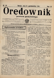Orędownik Powiatu Gostyńskiego 1931.10.31 R.13 nr 86