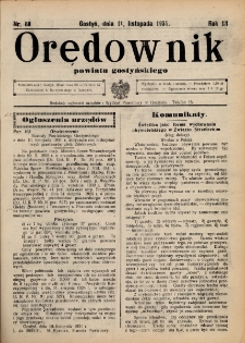 Orędownik Powiatu Gostyńskiego 1931.11.11 R.13 nr 89