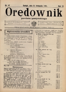 Orędownik Powiatu Gostyńskiego 1931.11.18 R.13 nr 92