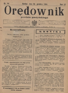 Orędownik Powiatu Gostyńskiego 1930.12.20 R. 12 Nr 101