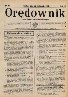 Orędownik Powiatu Gostyńskiego 1931.11.25 R.13 nr 93