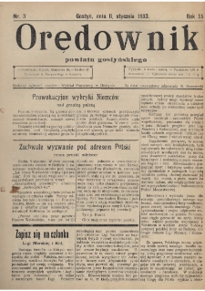 Orędownik Powiatu Gostyńskiego 1933.01.11 R. 15 Nr 3