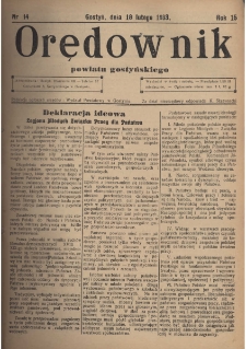 Orędownik Powiatu Gostyńskiego 1933.02.18 R. 15 Nr 14