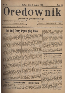 Orędownik Powiatu Gostyńskiego 1933.03.01 R. 15 Nr 17