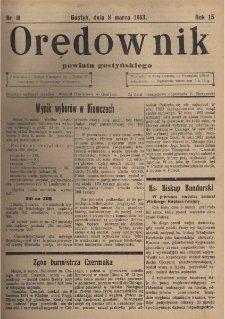 Orędownik Powiatu Gostyńskiego 1933.03.08 R. 15 Nr 19