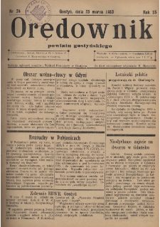 Orędownik Powiatu Gostyńskiego 1933.03.25 R. 15 Nr 24