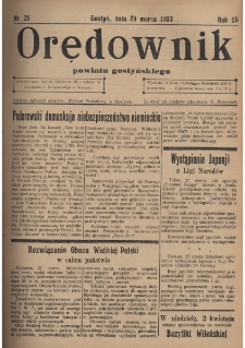 Orędownik Powiatu Gostyńskiego 1933.03.29 R. 15 Nr 25