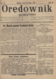 Orędownik Gostyński 1933.05.10 R. 15 Nr 37