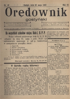Orędownik Gostyński 1933.05.26 R. 15 Nr 42