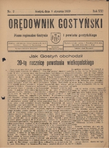 Orędownik Gostyński 1939.01.08 R.21 Nr 2