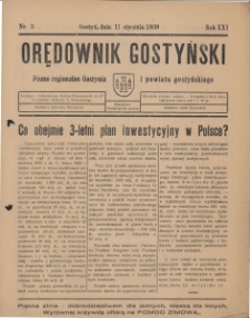 Orędownik Gostyński 1939.01.11 R.21 Nr 3