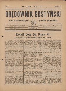 Orędownik Gostyński 1939.02.18 R.21 Nr 13