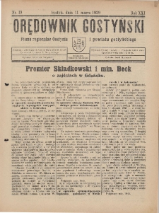 Orędownik Gostyński 1939.03.11 R.21 Nr 19