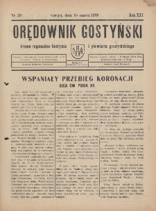 Orędownik Gostyński 1939.03.15 R.21 Nr 20