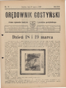 Orędownik Gostyński 1939.03.19 R.21 Nr 21