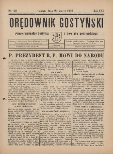 Orędownik Gostyński 1939.03.22 R.21 Nr 22