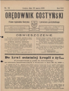 Orędownik Gostyński 1939.03.29 R.21 Nr 24