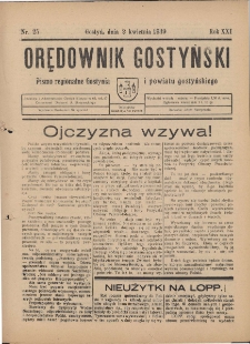 Orędownik Gostyński 1939.04.02 R.21 Nr 25