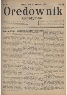 Orędownik Gostyński 1933.09.16 R. 15 Nr 74