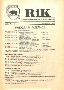 Rawicki Informator Kulturalny 1972.8 R.2