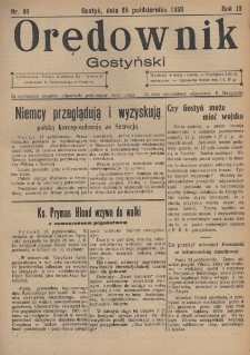 Orędownik Gostyński 1933.10.25 R. 15 Nr 85