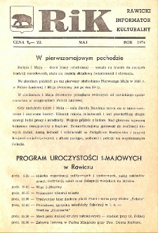 Rawicki Informator Kulturalny 1974.05 R. 4