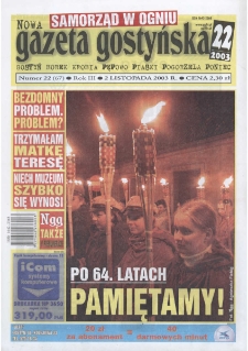 Nowa Gazeta Gostyńska 2003.11.02 R. 3 Nr 22(67)