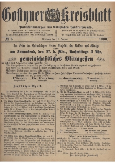 Gostyner Kreisblatt 1900.01.17 Nr 5