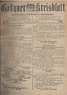 Gostyner Kreisblatt 1900.03.31 Nr 26