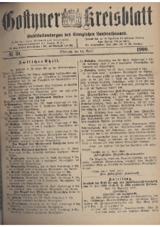 Gostyner Kreisblatt 1900.04.18 Nr 31