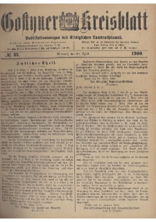 Gostyner Kreisblatt 1900.04.25 Nr 33