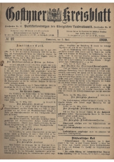 Gostyner Kreisblatt 1910.04.02 Nr 27