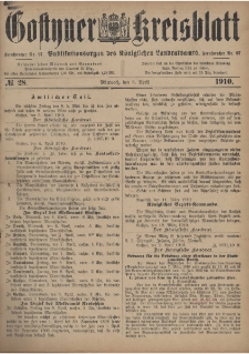 Gostyner Kreisblatt 1910.04.06 Nr 28