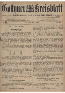 Gostyner Kreisblatt 1910.04.09 Nr 29