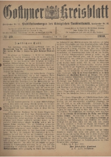 Gostyner Kreisblatt 1910.06.18 Nr 49