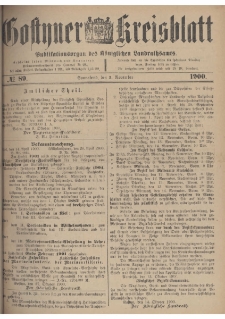 Gostyner Kreisblatt 1900.11.03 Nr 89