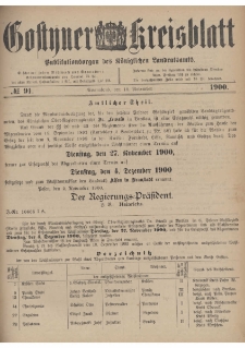 Gostyner Kreisblatt 1900.11.10 Nr 91